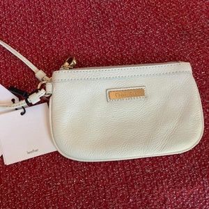 NWT LEATHER CALVIN KLEIN OFF-WHITE WRISTLET